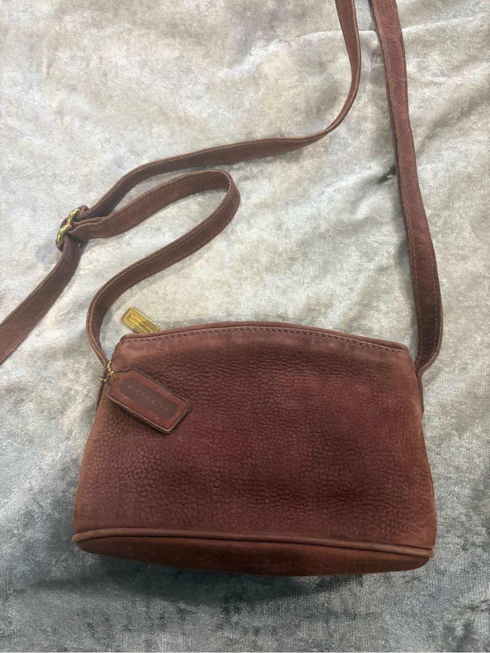 RARE Vintage 1990’s Coach Dusty Pink Crossbody Bag with Gold-Tone Accents